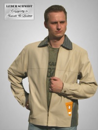 zweifarbige super d�nne Lederjacke