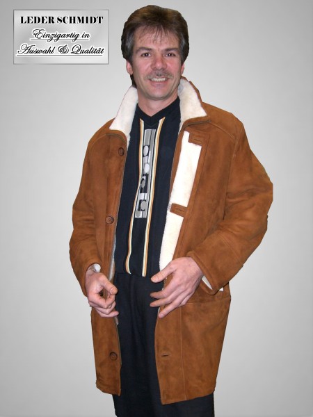l�ngere Lammfelljacke