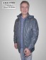 Preview: Lederjacke Herren lang viele Taschen abnehmbare Kapuze