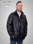 Preview: sportliche schwarze Herren-Lederjacke-Lederparka dünn und leicht