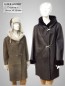 Preview: Lange Damen Lammfelljacke mit Kapuze