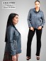 Preview: leichte Damen Lederjacke blau vintage