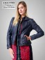 Preview: kurze Biker-Damen-Lederjacke Lammnappa dunkel blau
