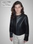 Preview: schwarze kurze Lederjacke Damen Bolero