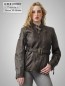 Preview: Halblange leichte Damen-Lederjacke mit Taillengürtel