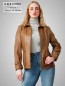 Preview: braune halblange Damen Lederjacke