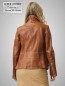 Preview: braune echte kurze Damen Lederjacke