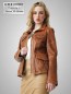 Preview: braune kurze Damen Lederjacke