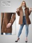 Preview: Damen-Lederparka mit abnehmbarer Kapuze und abnehmbarem Pelzrand