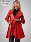 Preview: roter Damen Ledermantel in bestem Lammnappa