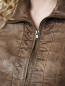 Preview: halblange Damen-Lederjacke braun