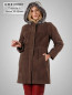 Preview: leichte Damen Lammfelljacke mit Kapuze