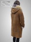Preview: Damen Lammfelljacke mit Kapuze und Silberfuchs