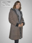 Preview: lange Damen Lammfelljacke mit Kapuze