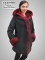 Preview: Lammfelljacke für Damen mit Kapuze
