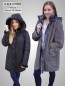 Preview: leichte Damen Lammfelljacke mit Kapuze
