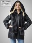 Preview: echte Lammfelljacke Damen Kapuze abnehmbar schwarz