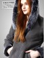 Preview: leichte echte Damen-Lammfelljacke mit Reißverschluss Kapuze Merinolamm