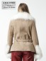 Preview: helle leichte Damen Lammfelljacke mit großem weißem Pelz-Kragen