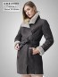 Preview: leichte Damen Lammfelljacke mit Gürtel und Reißverschluss