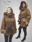 Preview: außergewöhnliche lange Damen Lammfelljacke mit Toscana Lammfell Kapuze braun