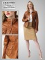 Preview: leichte echte braune kurze Damen Lederjacke