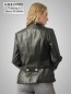 Preview: schwarze Damen Lederjacke mit Gürtel