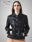 Preview: kurze schwarze echte Damen-Lederjacke Lamm-Nappa