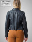 Preview: kurze schwarze Damen-Lederjacke
