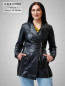 Preview: schwarze lange Damen Lederjacke lammnappa