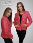 Preview: rote kurze Damenlederjacke