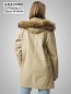 Preview: leichter Damen Lederparka mit abnehmbarer Kapuze und Pelzrand
