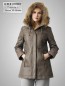 Preview: Damen Lederparka mit abnehmbarer Kapuze echtes Lammnappa