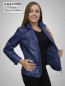 Preview: kurze blaue Damenlederjacke Lammnappa leicht
