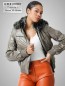 Preview: kurzer Damen Lederblouson mit Pelzfutter