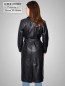 Preview: Damen Mantel aus echtem Lammnappa-Leder mit Gürtel
