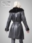 Preview: Wintertauglicher Damen Ledermantel schwarz echtes exklusives Lammnappa-Leder
