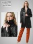 Preview: Damen Lederkurzmantel schwarz