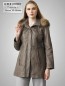 Preview: lange Damen Lederjacke Lederparka mit abnehmbarer Kapuze