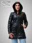 Preview: gesteppter Damen-Lederparka mit Kapuze