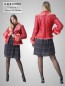 Preview: echte Schaffelljacke Dame rot kurz