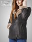 Preview: echte halblange Lammfelljacke Dame braun Kapuze