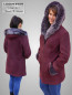 Preview: lange Damen Lammfelljacke mit Kapuze
