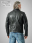 Preview: Schwarze Herren-Lederjacke kurz mit Kapuze zum rausnehmen und Stehkragen