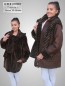 Preview: Lammfelljacke mit abnehmbarer Kapuze Damen leicht braun