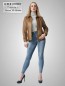 Preview: Damen braune Leder-Jacke lang