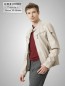 Preview: echte Herren Lederjacke Lammnappa antik beige reissverschluss