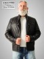 Preview: echte kurze Herren Lederjacke schwarz mit rausnehmbarem steppfutter