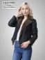 Preview: kurze Damen Lammfell-Jacke schwarz Reißverschluss