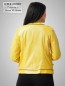 Preview: gelbe kurze Damen Lederjacke ohne Kragen